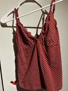 Pacsun John  Galt Burgundy Tiffany Polka
Dot Tank Top